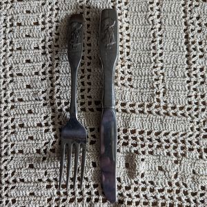Vintage Holly Hobbies Youth Fork and Knife Set